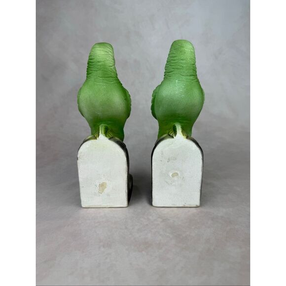 Vintage Green Ceramic Parrot Bookends Bird - Picture 10 of 12